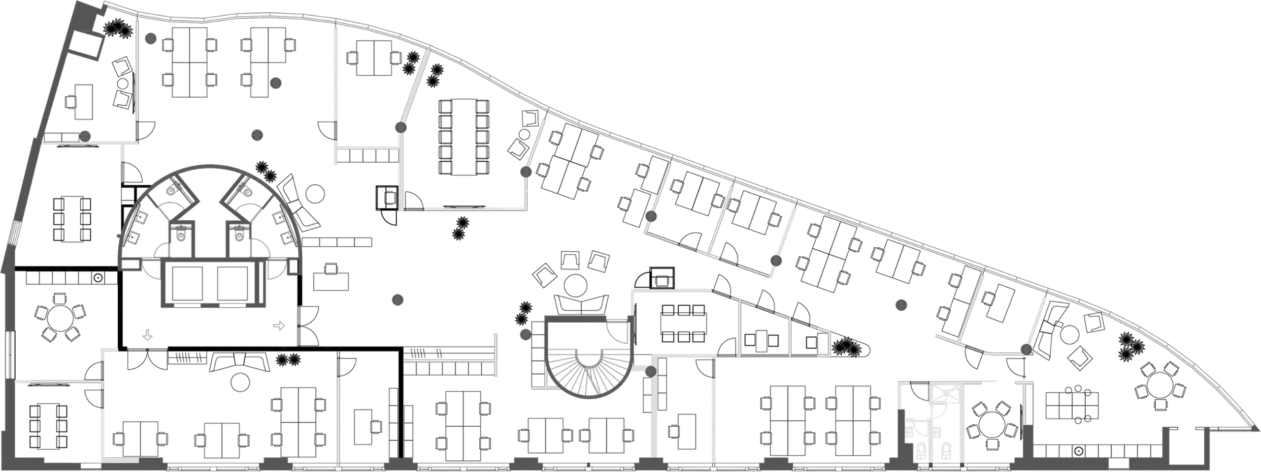 Kawe 2. korruse korruseplaan kahe büroopinnaga