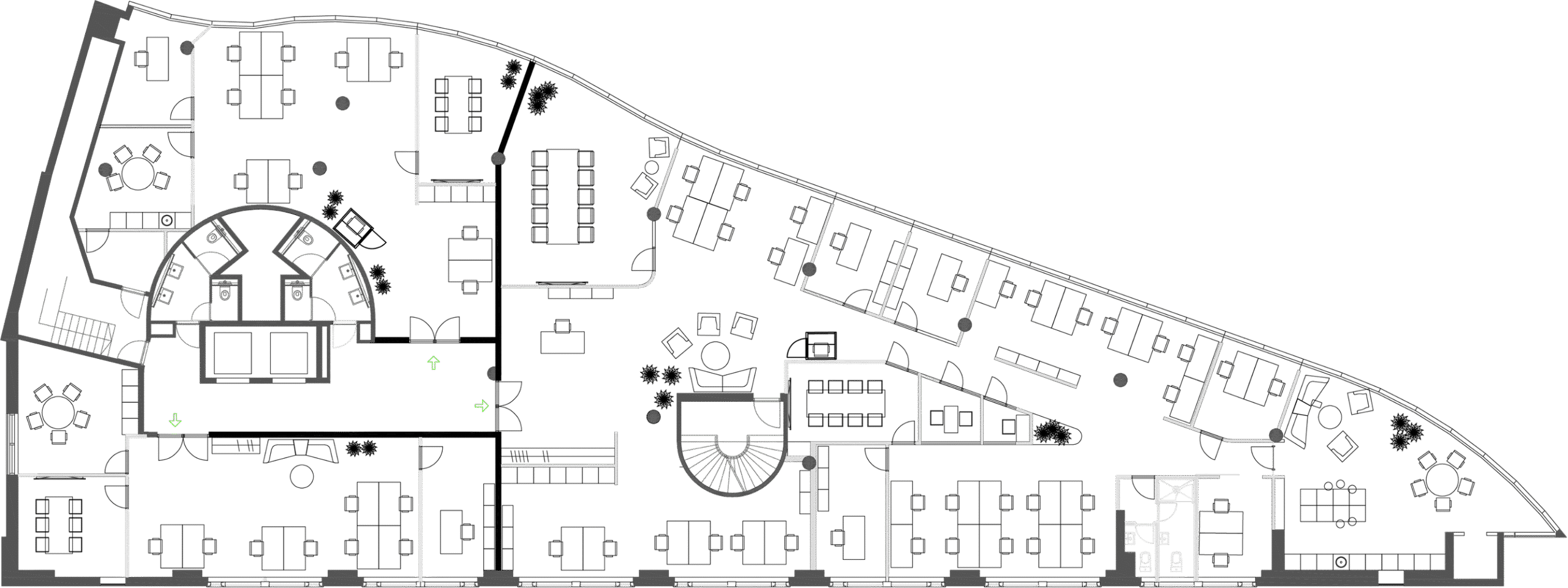 Kawe 3. korruse korruseplaan kolme büroopinnaga