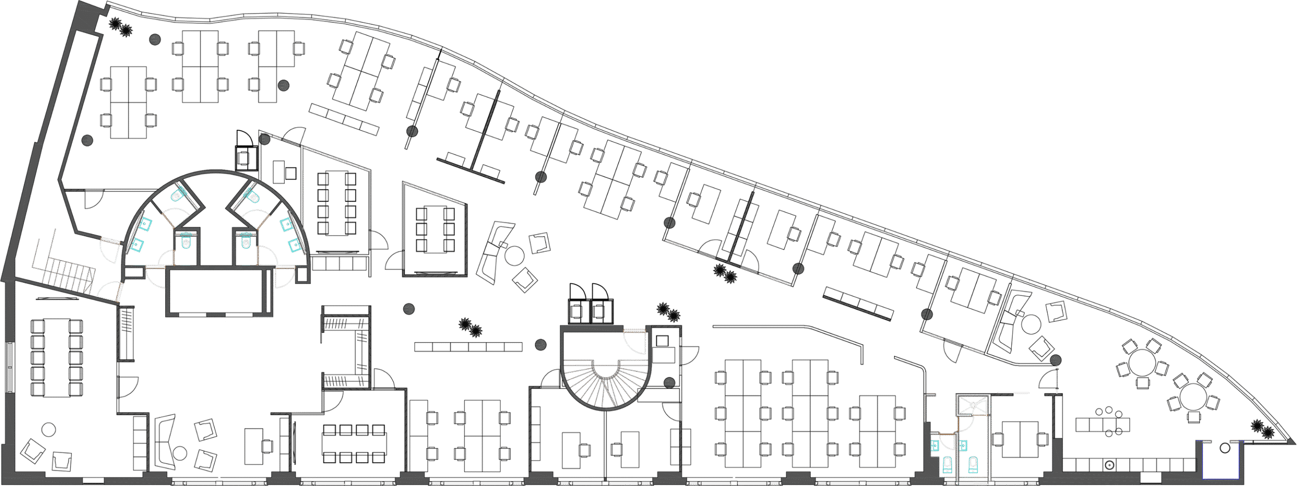 Kawe büroopinna 3. korruse detailne korruseplaan bürooruumidega
